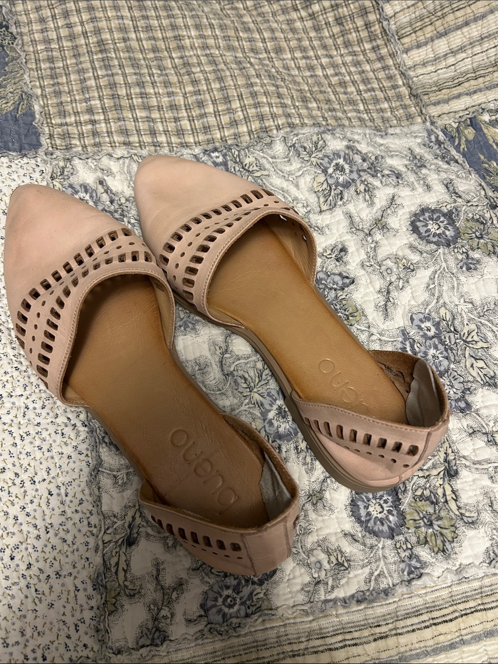 Bueno Pointed Flats with Laser Cut Detail